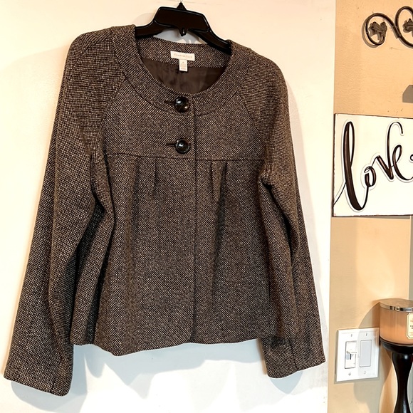 Charter Club Jackets & Blazers - EUC Womens Charter Club Brown Wool Acrylic blend jacket